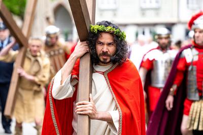 Karfreitag Prozession in Bensheim-stock-foto