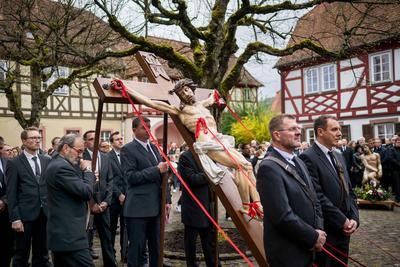 Karfreitagsprozession in Lohr-stock-photo