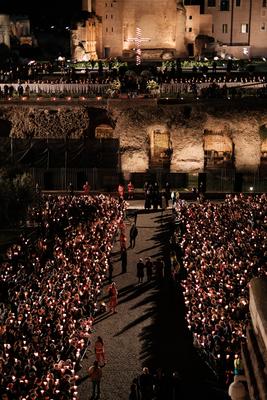 Rome, Via Crucis.-stock-foto