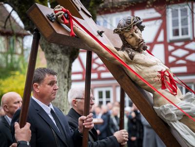 Karfreitagsprozession in Lohr-stock-photo