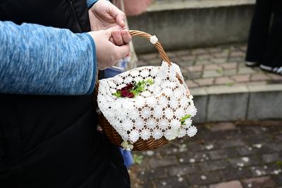 Die Speisensegnung in Polen, auch ??więconka genannt, ist eine traditionelle Osterspeisensegnung, die am Karsamstag sta-stock-foto