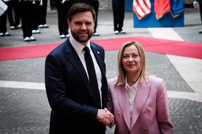 Rome, U.S. Vice President J.D. Vance on an institutional visit to Italy.-stock-photo