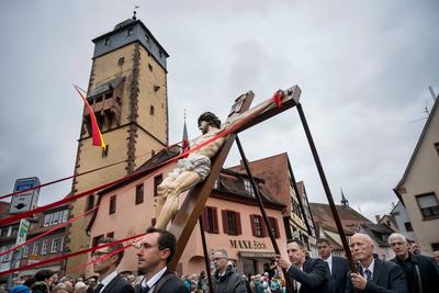 Karfreitagsprozession in Lohr-stock-photo