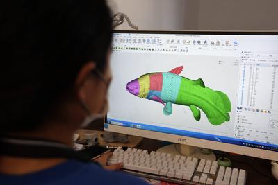 Paleontological Restoration Production in Binzhou-stock-foto