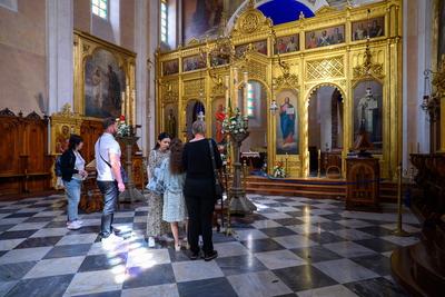 Croatia, Dubrovnik, 200425. Easter in an Orthodox church in Dubrovnik. Photo: Tonci Plazibat / CROPIX *** Local Caption-stock-foto
