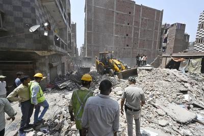 11 Dead, 11 Injured As Four-Storey Building Collapses In Delhi?s Mustafabad-stock-photo