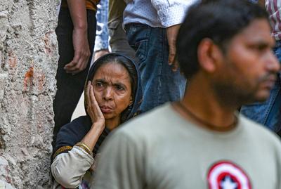 11 Dead, 11 Injured As Four-Storey Building Collapses In Delhi?s Mustafabad-stock-photo