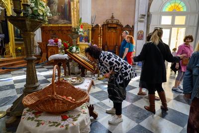 Croatia, Dubrovnik, 200425. Easter in an Orthodox church in Dubrovnik. Photo: Tonci Plazibat / CROPIX *** Local Caption-stock-foto