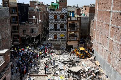 11 Dead, 11 Injured As Four-Storey Building Collapses In Delhi?s Mustafabad-stock-photo