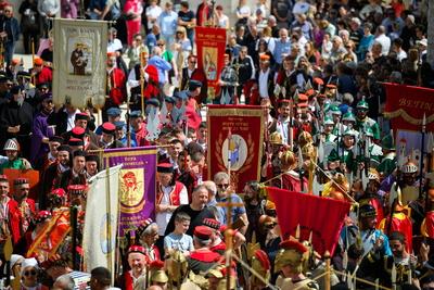 Croatia, Opuzen, 210425. The 24th Croatian Festival of Zudija was held in Opuzen on Easter Monday. The Zudija Festival i-stock-foto