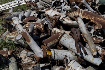 Ammunition graveyard in Kharkiv-stock-foto