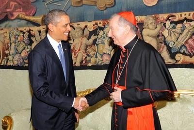 Papst Franziskus hat am Donnerstag 27 03 14 US Pr?sident Barack Obama in Audienz empfangen Foto-stock-photo