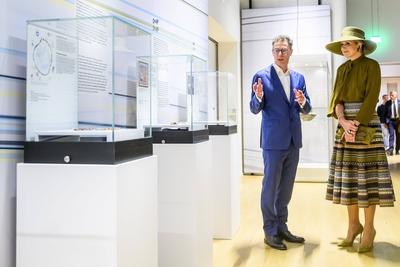 Queen M?xima at the opening of the exhibition on 25 years of archaeology, Leiden, The Netherlands-stock-photo