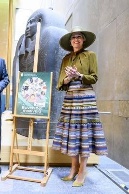 Queen M?xima at the opening of the exhibition on 25 years of archaeology, Leiden, The Netherlands-stock-photo