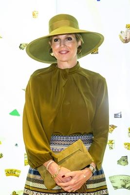 Queen M?xima at the opening of the exhibition on 25 years of archaeology, Leiden, The Netherlands-stock-photo