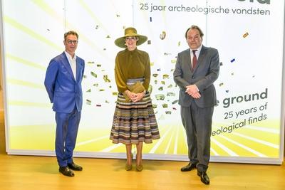 Queen M?xima at the opening of the exhibition on 25 years of archaeology, Leiden, The Netherlands-stock-photo