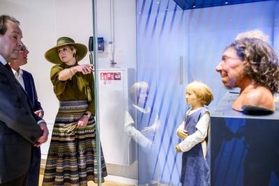 Queen M?xima at the opening of the exhibition on 25 years of archaeology, Leiden, The Netherlands-stock-photo
