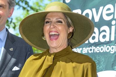 Queen M?xima at the opening of the exhibition on 25 years of archaeology, Leiden, The Netherlands-stock-photo