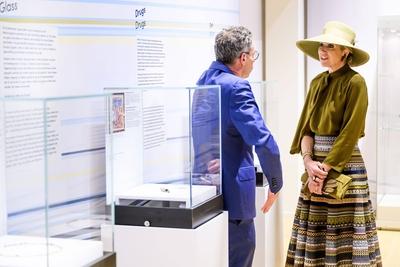 Queen M?xima at the opening of the exhibition on 25 years of archaeology, Leiden, The Netherlands-stock-photo