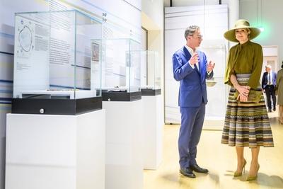 Queen M?xima at the opening of the exhibition on 25 years of archaeology, Leiden, The Netherlands-stock-photo