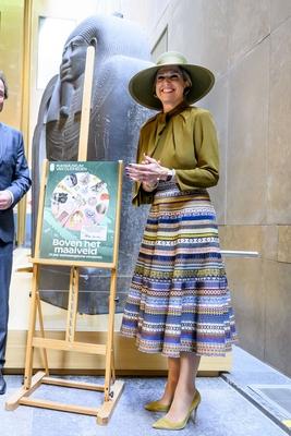 Queen M?xima at the opening of the exhibition on 25 years of archaeology, Leiden, The Netherlands-stock-photo