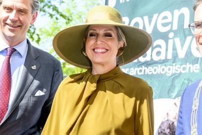 Queen M?xima at the opening of the exhibition on 25 years of archaeology, Leiden, The Netherlands-stock-photo