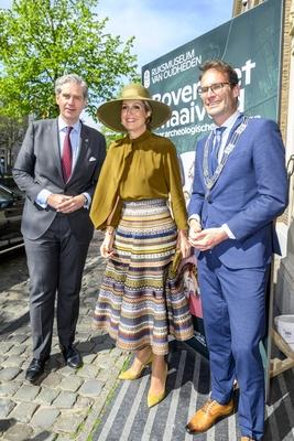 Queen M?xima at the opening of the exhibition on 25 years of archaeology, Leiden, The Netherlands-stock-photo