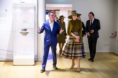 Queen M?xima at the opening of the exhibition on 25 years of archaeology, Leiden, The Netherlands-stock-photo