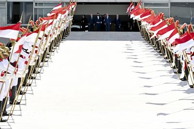 Presidente Lula recebe Gabriel Boric-stock-foto