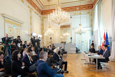 20250423 Ministerrat der Bundesregierung mit Doorstep und Pressefoyer-stock-foto