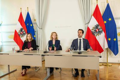 20250423 Ministerrat der Bundesregierung mit Doorstep und Pressefoyer-stock-foto