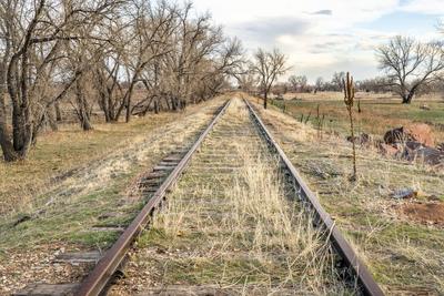 abandoned railroad tracks in Colorado prairie abandoned railroad tracks in a prairie of eastern Colorado Copyright: xZoo-stock-foto