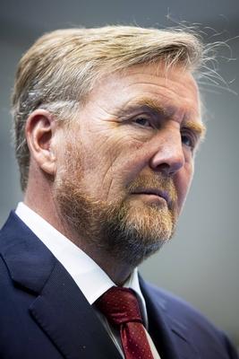 King visits Beverwijk Burns Center, Beverwijk, The Netherlands-stock-foto