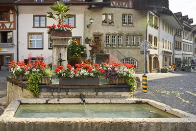 Oberer Brunnen, Murten, Schweiz, 02.06.2022 *** Upper well, Murten, Switzerland, 02 06 2022 PUBLICATIONxNOTxINxSUI-stock-foto