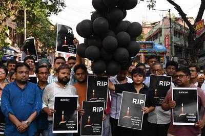 Kolkata Citizens Protest Against Pahalgam Terror Attack-stock-foto