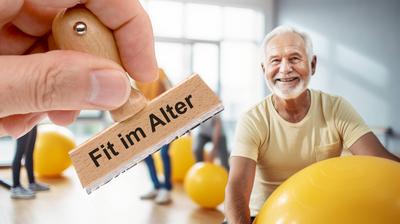 Seniorensport h?lt fit im Alter-stock-foto