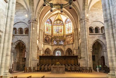 Basler M?nster Innenraum des Basler M?nster in Basel, Schweiz, Europa The Basel Minster interior, Basel, Switzerland, Eu-stock-foto