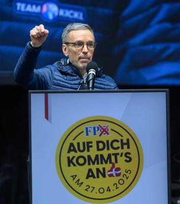 20250424 Wahlkampffinale der FPOE Wien-stock-foto