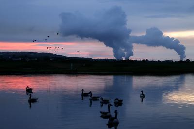 RWE-Kraftwerke Niederau?em und Neurath-stock-foto