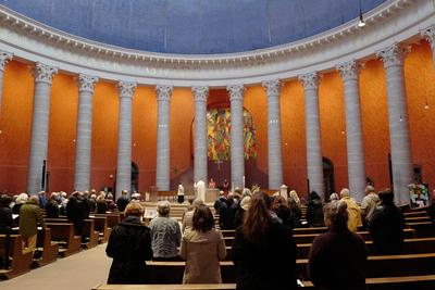 Requiem f?r Papst Franziskus-stock-foto