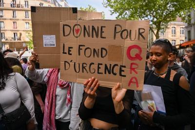Demonstration against transphobia in Paris, April 26, 2025.-stock-photo