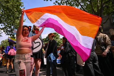 Demonstration against transphobia in Paris, April 26, 2025.-stock-photo