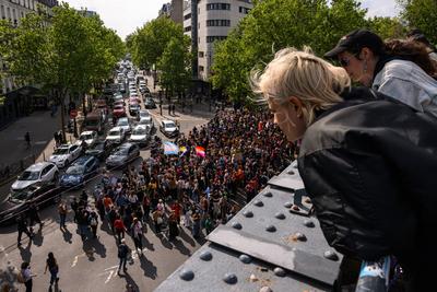 Demonstration against transphobia in Paris, April 26, 2025.-stock-photo