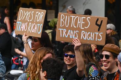 Demonstration against transphobia in Paris, April 26, 2025.-stock-photo