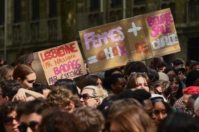 Demonstration against transphobia in Paris, April 26, 2025.-stock-photo