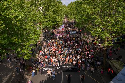 Demonstration against transphobia in Paris, April 26, 2025.-stock-photo