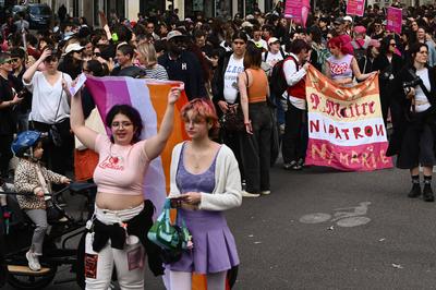 Demonstration against transphobia in Paris, April 26, 2025.-stock-photo