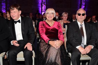 Verleihung des 20. Deutschen H?rfilmpreises Armin von Buttlar, Vorstand Aktion Mensch, Claudia Roth, Hans-Werner Lange,-stock-photo