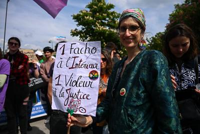 Demonstration against transphobia in Paris, April 26, 2025.-stock-photo