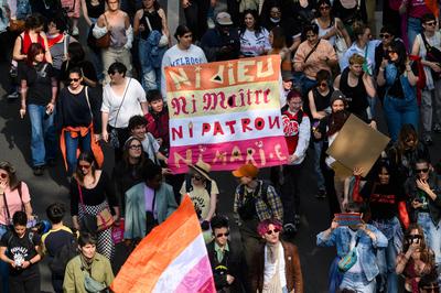 Demonstration against transphobia in Paris, April 26, 2025.-stock-photo